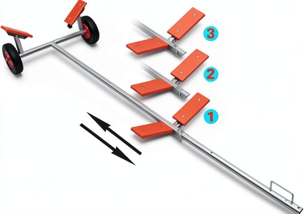 CUSON Adjustable Boat Trailer with Wheels and Handle-1