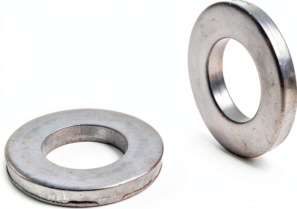 Installing Corvette Central Alloy Steel Flat Washers Set of Two on a wooden workbench